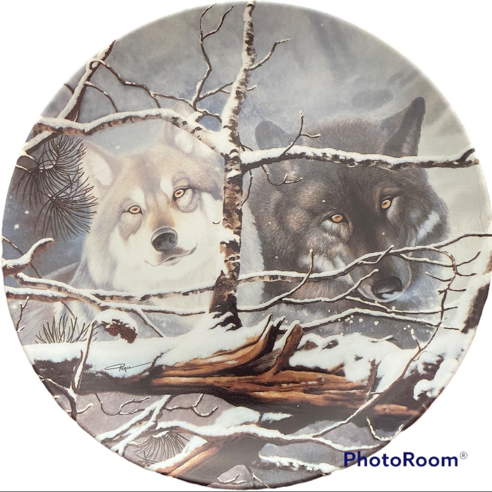 A collectors plate named “Eyes In The Mist “  it is also numbered